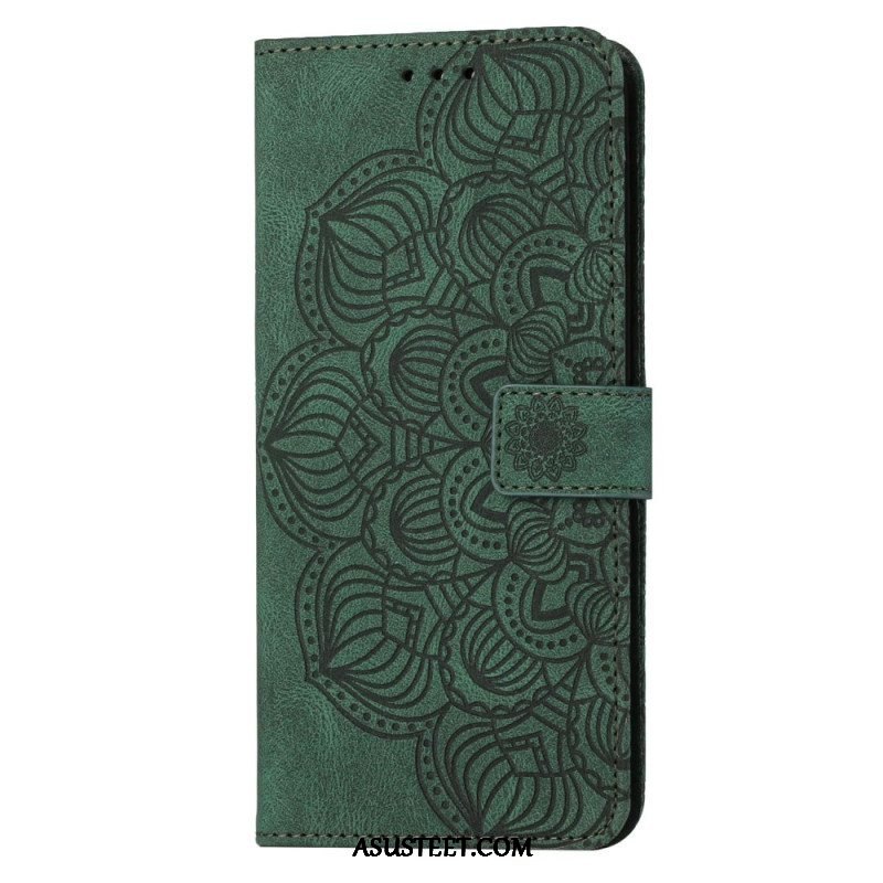 Nahkakotelo Samsung Galaxy S23 5G Suojaketju Kuori Strappy Mandala