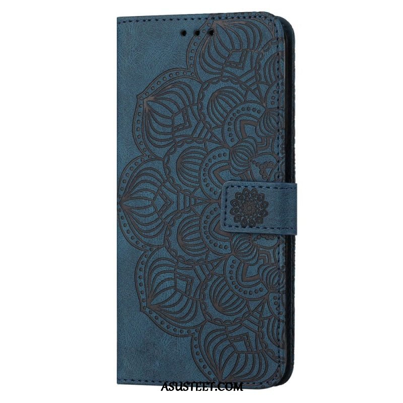 Nahkakotelo Samsung Galaxy S23 5G Suojaketju Kuori Strappy Mandala