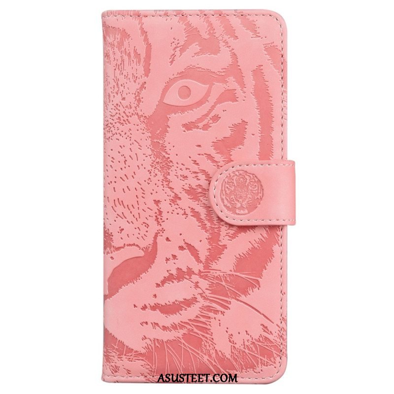 Nahkakotelo Xiaomi 13 Pro Suojaketju Kuori Strappy Tiger Print