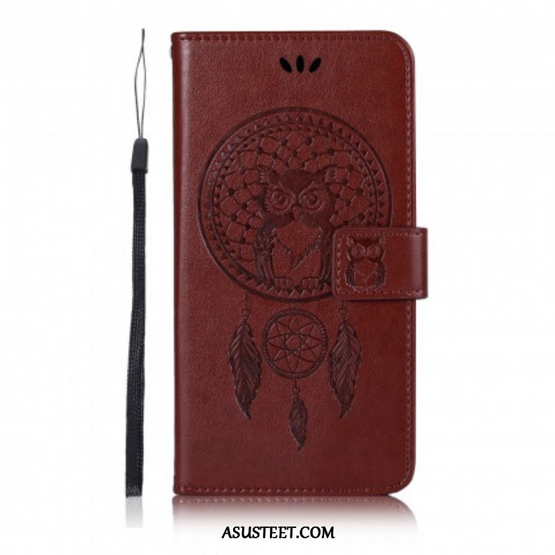 Nahkakotelo Xiaomi Redmi Note 10 Pro Nahkaefekti Dreamcatcher Owl