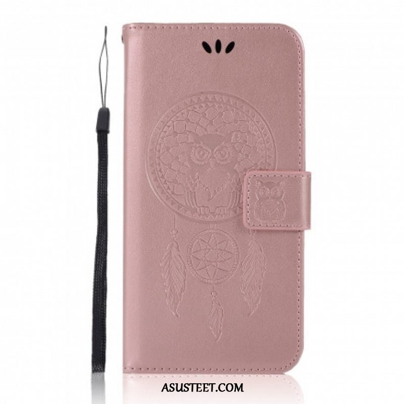 Nahkakotelo Xiaomi Redmi Note 10 Pro Nahkaefekti Dreamcatcher Owl