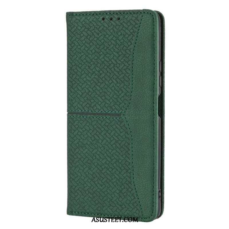 Nahkakotelo Xiaomi Redmi Note 10 Pro Suojaketju Kuori Strappy Woven Leather Style