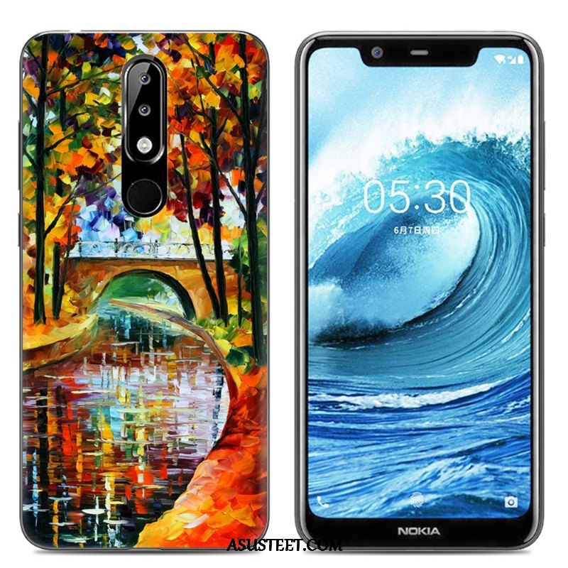 Nokia 5.1 Plus Kuoret Pehmeä Neste Puhelimen Silikoni Suojaus Kuori