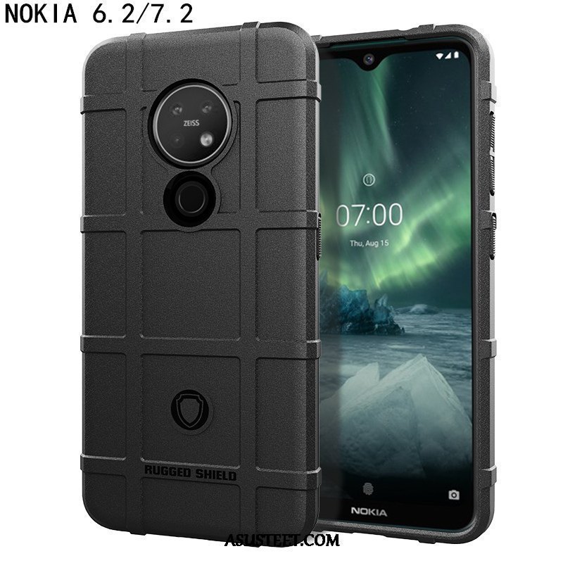 Nokia 7.2 Kuori Kuoret Kotelo Suojaus Liukumaton Auto Kolme Puolustusta