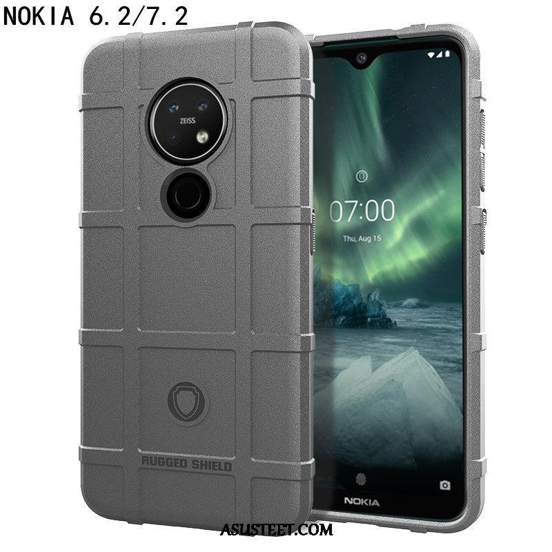 Nokia 7.2 Kuori Kuoret Kotelo Suojaus Liukumaton Auto Kolme Puolustusta