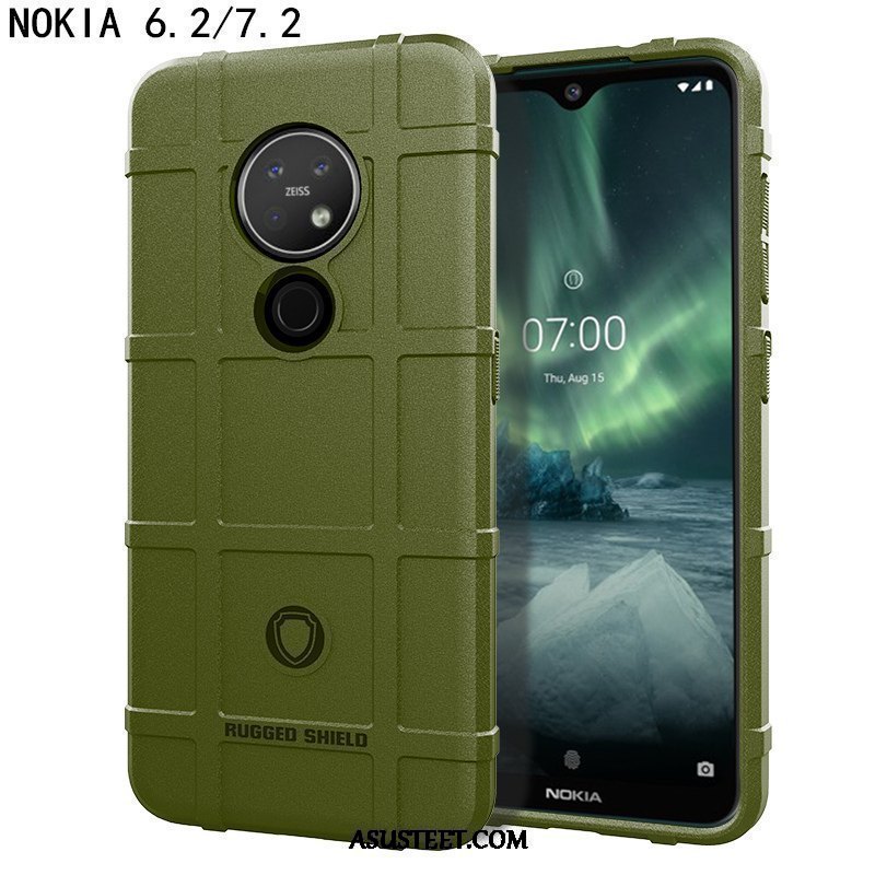 Nokia 7.2 Kuori Kuoret Kotelo Suojaus Liukumaton Auto Kolme Puolustusta