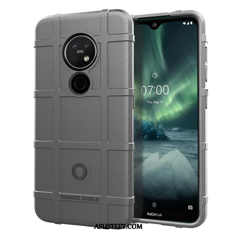 Nokia 7.2 Kuori Kuoret Silikoni Pu Puhelimen Murtumaton Pesty Suede