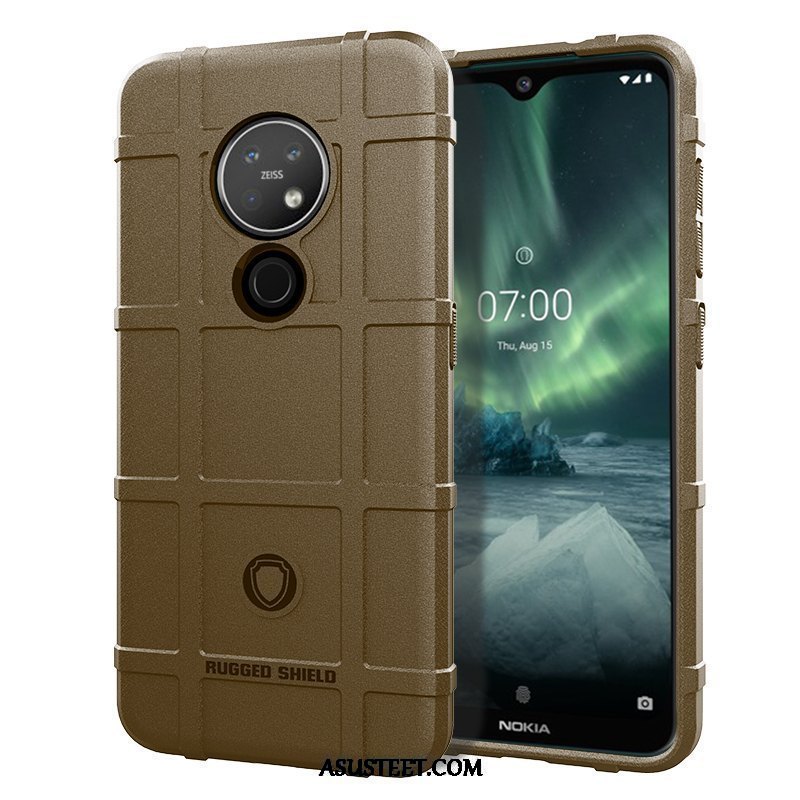 Nokia 7.2 Kuori Kuoret Silikoni Pu Puhelimen Murtumaton Pesty Suede