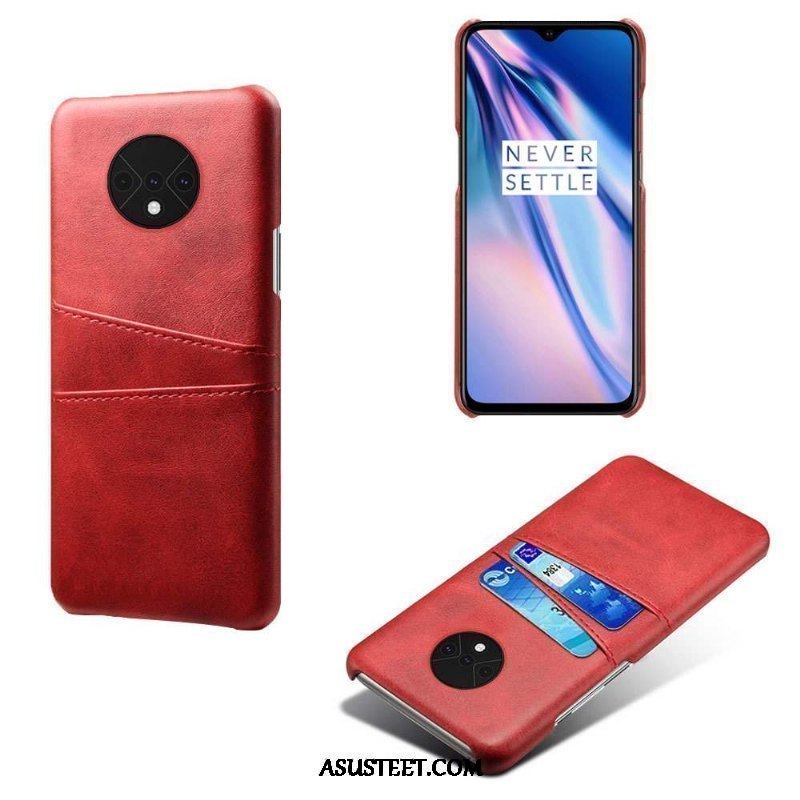 Oneplus 7t Kuoret Kortti Kotelo Kuori Punainen Puhelimen