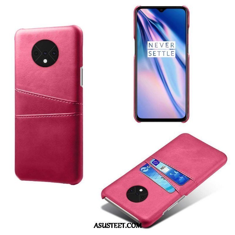 Oneplus 7t Kuoret Kortti Kotelo Kuori Punainen Puhelimen