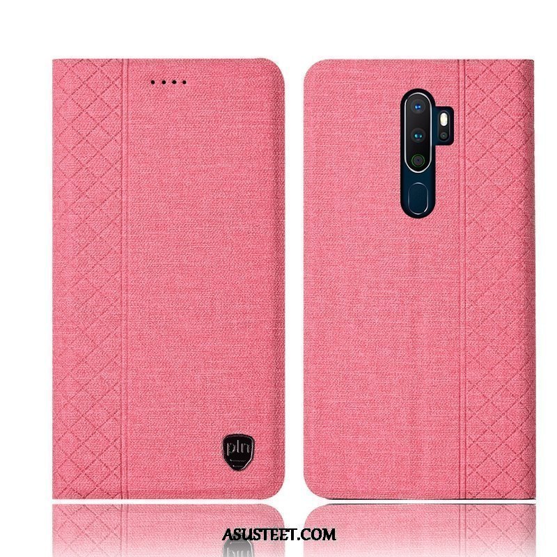 Oppo A9 2020 Kuori Kuoret Nahkakotelo Murtumaton Puhelimen Sininen Pellava