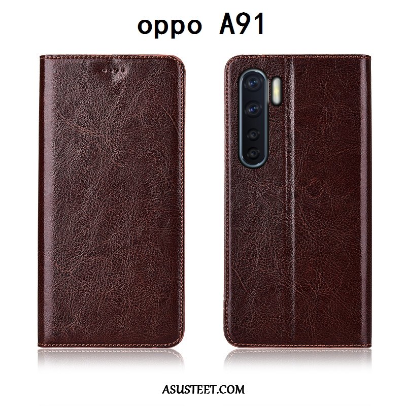 Oppo A91 Kuoret Aito Nahka Pehmeä Neste Kuori Kotelo Puhelimen