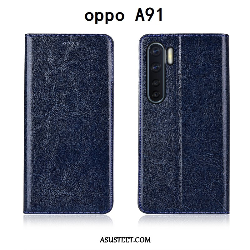 Oppo A91 Kuoret Aito Nahka Pehmeä Neste Kuori Kotelo Puhelimen