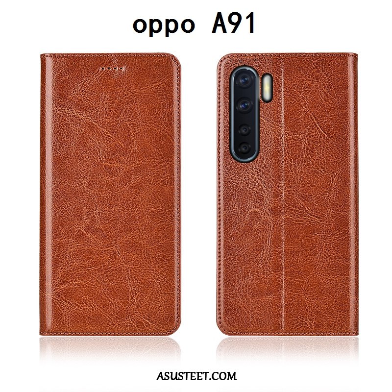 Oppo A91 Kuoret Aito Nahka Pehmeä Neste Kuori Kotelo Puhelimen