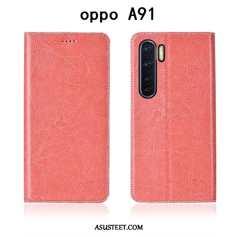 Oppo A91 Kuoret Aito Nahka Pehmeä Neste Kuori Kotelo Puhelimen