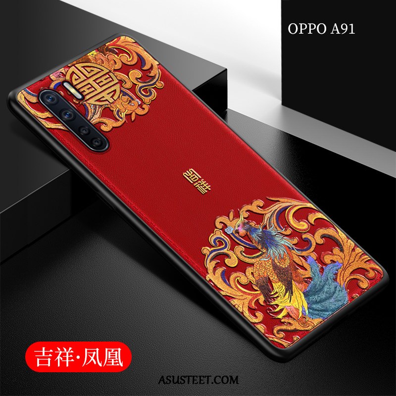 Oppo A91 Kuori Kuoret All Inclusive Net Red Kiinalainen Tyyli Kotelo