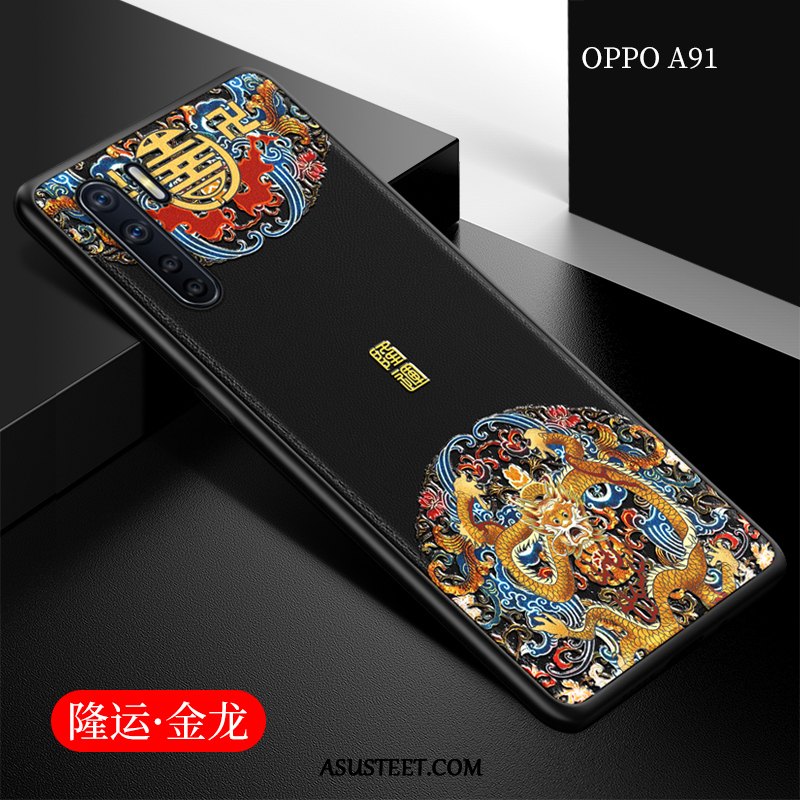 Oppo A91 Kuori Kuoret All Inclusive Net Red Kiinalainen Tyyli Kotelo