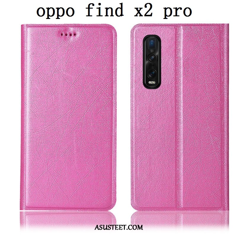 Oppo Find X2 Pro Kuoret Kulta Suojaus Johdin Nahkakotelo Kuori