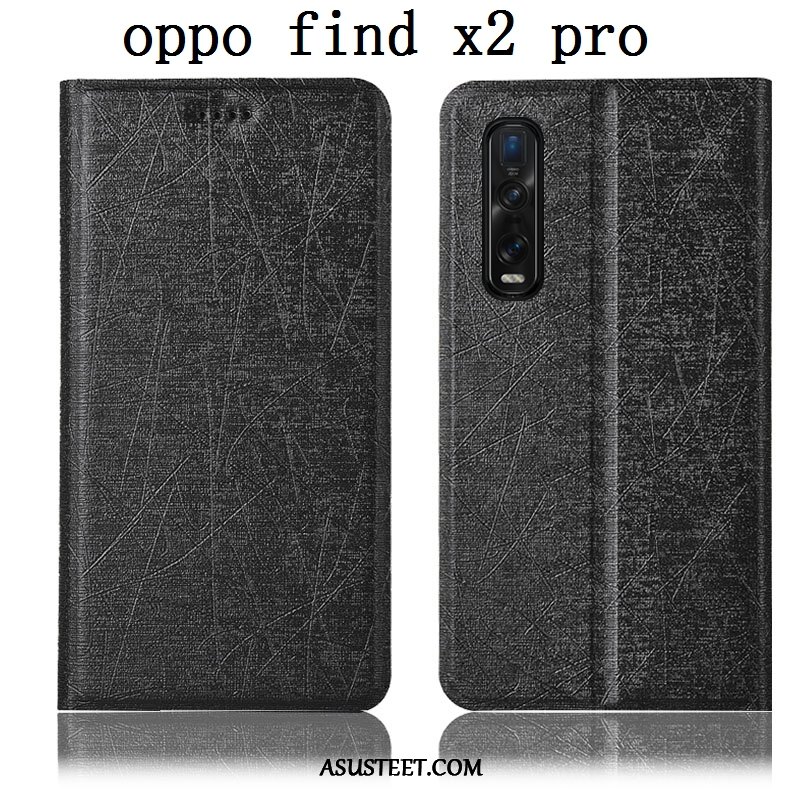 Oppo Find X2 Pro Kuoret Kulta Suojaus Johdin Nahkakotelo Kuori