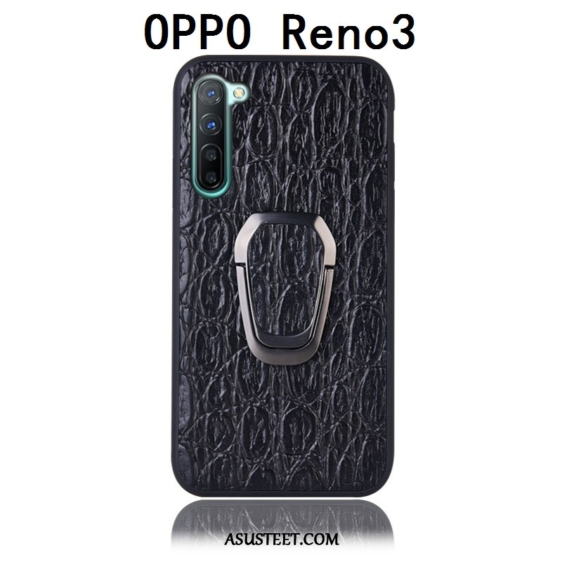 Oppo Reno 3 Kuoret Aito Nahka Puhelimen Tuki Takakansi Kotelo