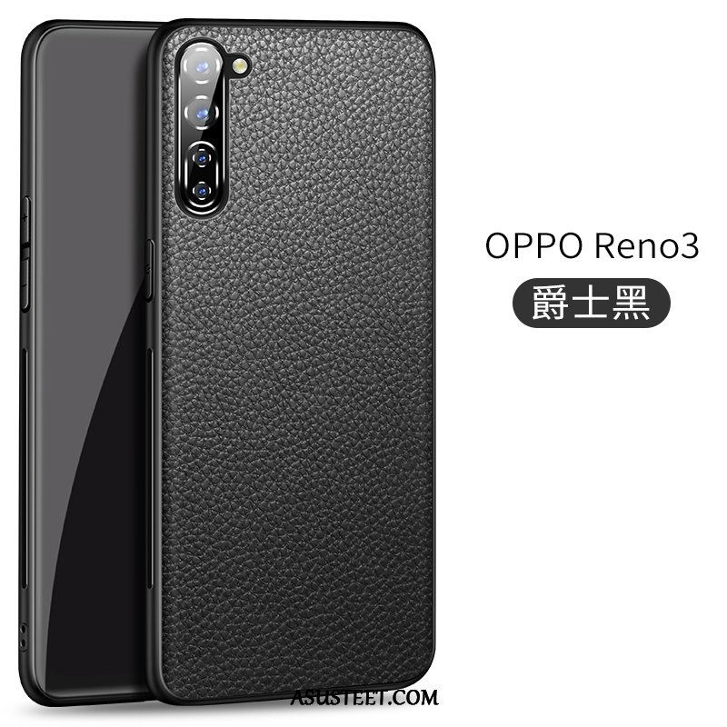 Oppo Reno 3 Kuoret Kukkakuvio Kotelo Vihreä Nahka Uusi