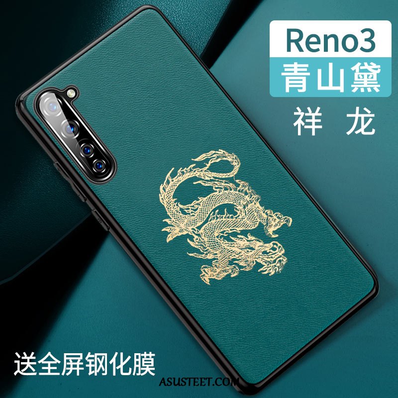 Oppo Reno 3 Kuori Kuoret Kukkakuvio Vihreä Puhelimen Kotelo