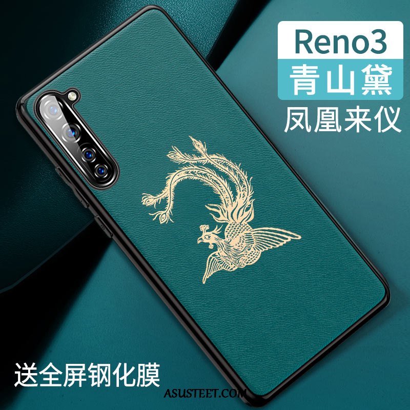 Oppo Reno 3 Kuori Kuoret Kukkakuvio Vihreä Puhelimen Kotelo