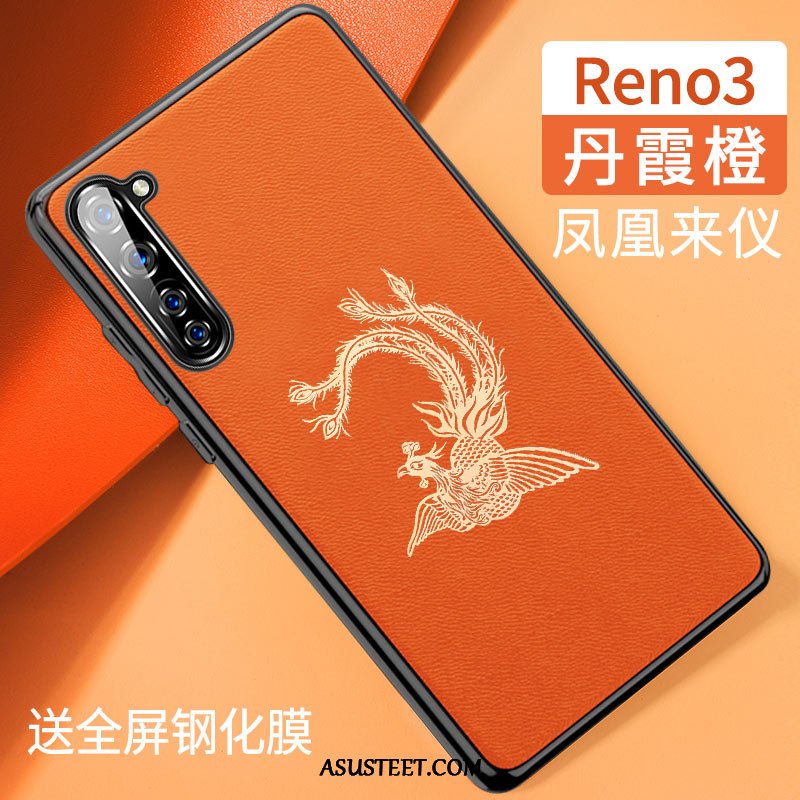 Oppo Reno 3 Kuori Kuoret Kukkakuvio Vihreä Puhelimen Kotelo