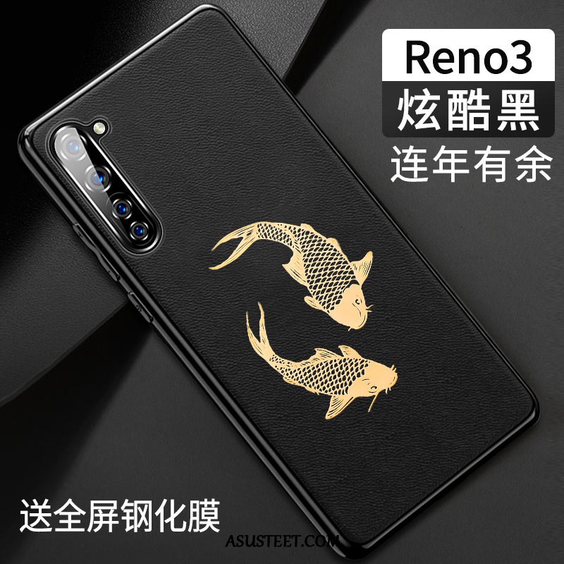 Oppo Reno 3 Kuori Kuoret Kukkakuvio Vihreä Puhelimen Kotelo