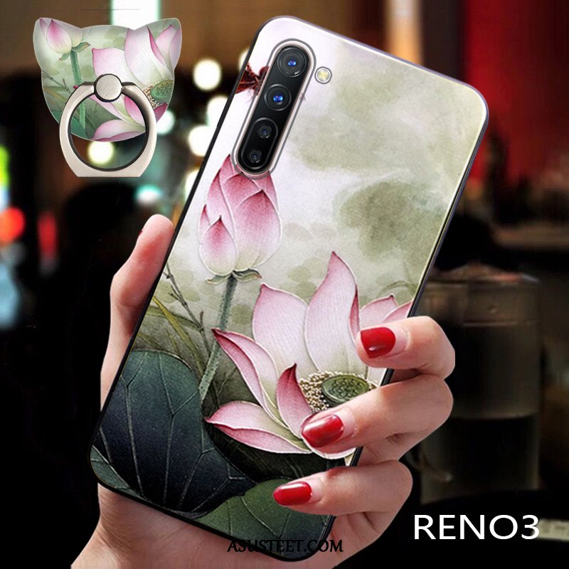 Oppo Reno 3 Kuori Kuoret Sininen Pehmeä Neste Ultra Tuuli Kukka