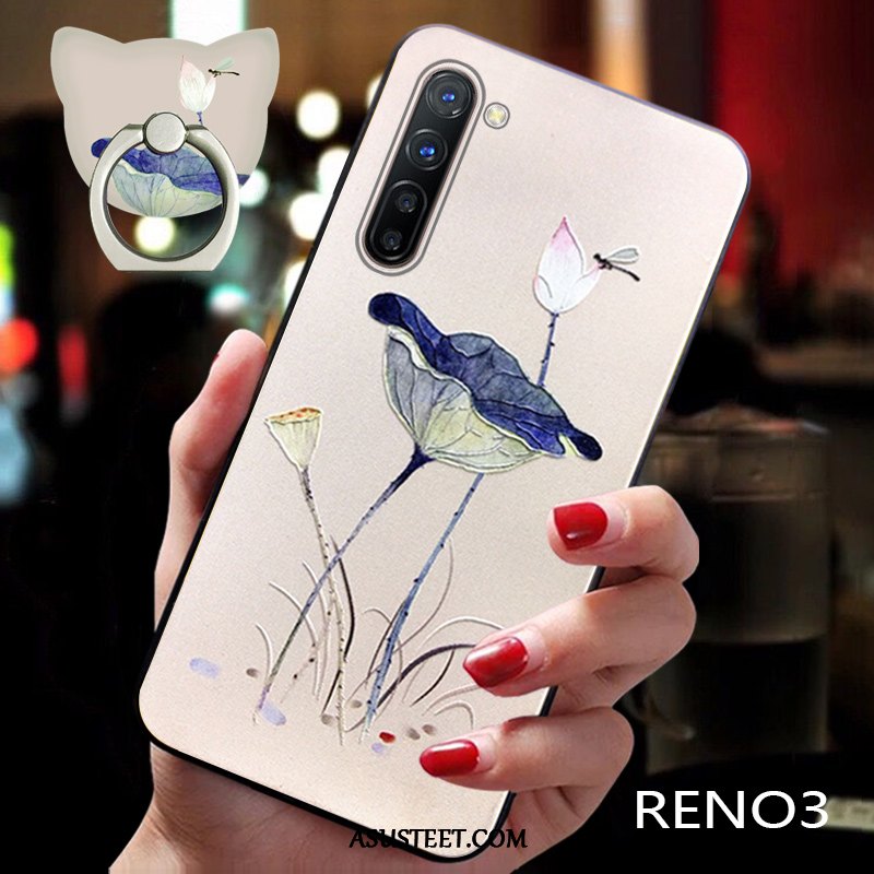 Oppo Reno 3 Kuori Kuoret Sininen Pehmeä Neste Ultra Tuuli Kukka