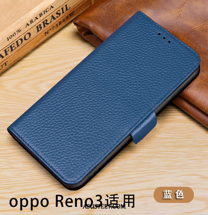 Oppo Reno 3 Kuori Kuoret Suojaus Puhelimen Nahkakotelo Lehmä