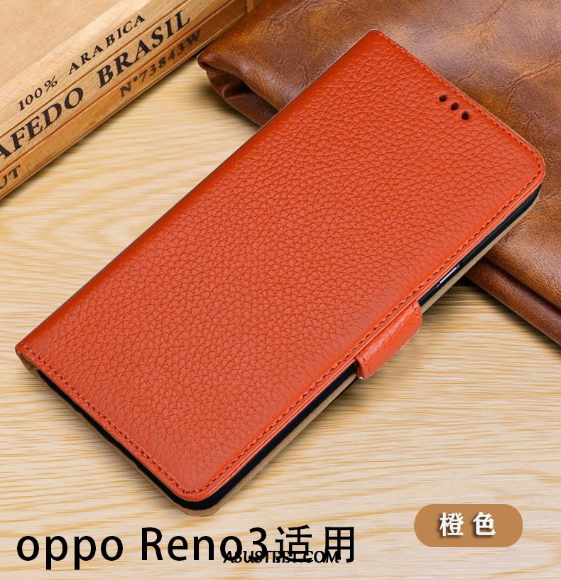 Oppo Reno 3 Kuori Kuoret Suojaus Puhelimen Nahkakotelo Lehmä