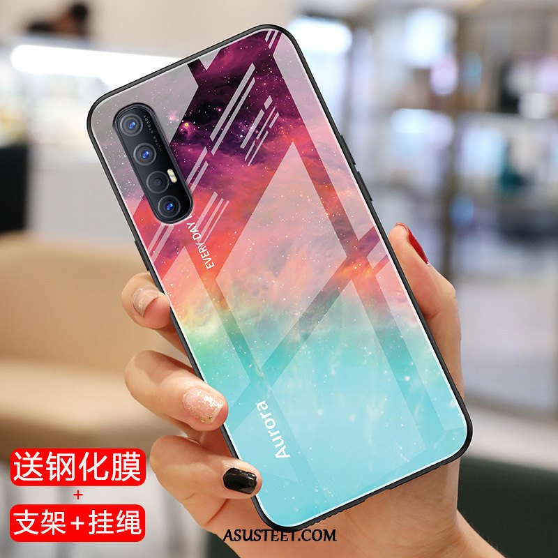 Oppo Reno 3 Pro Kuoret Suojaus Kova Valkoinen Lasi Pehmeä Neste