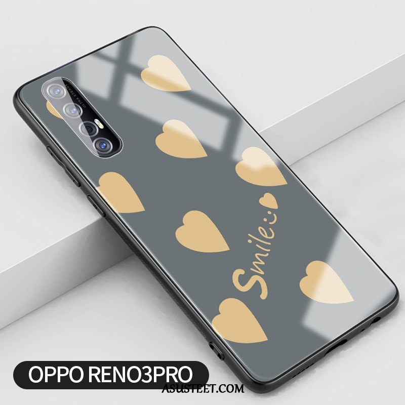 Oppo Reno 3 Pro Kuori Kuoret Peili Yksinkertainen Trendi Vihreä Tila