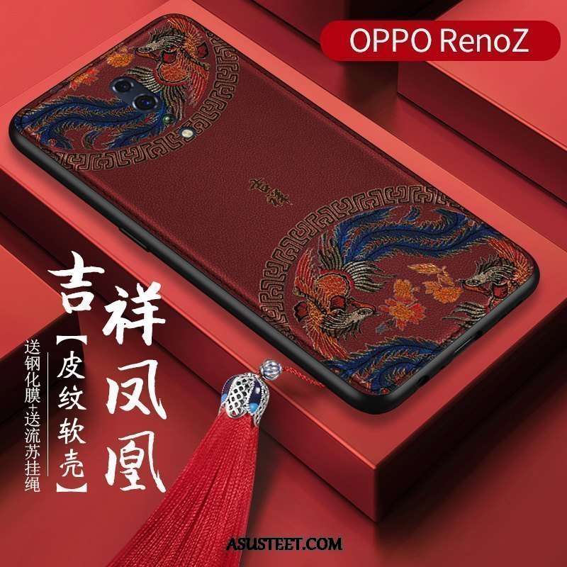 Oppo Reno Z Kuoret Murtumaton Kiinalainen Tyyli Kohokuviointi Palatsi Näytönsuojus