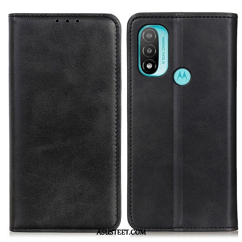 Puhelinkuoret Moto E40 / E30 / E20 Kotelot Flip Elegance Haljattu Nahka