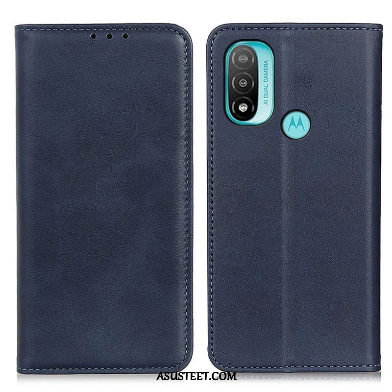 Puhelinkuoret Moto E40 / E30 / E20 Kotelot Flip Elegance Haljattu Nahka