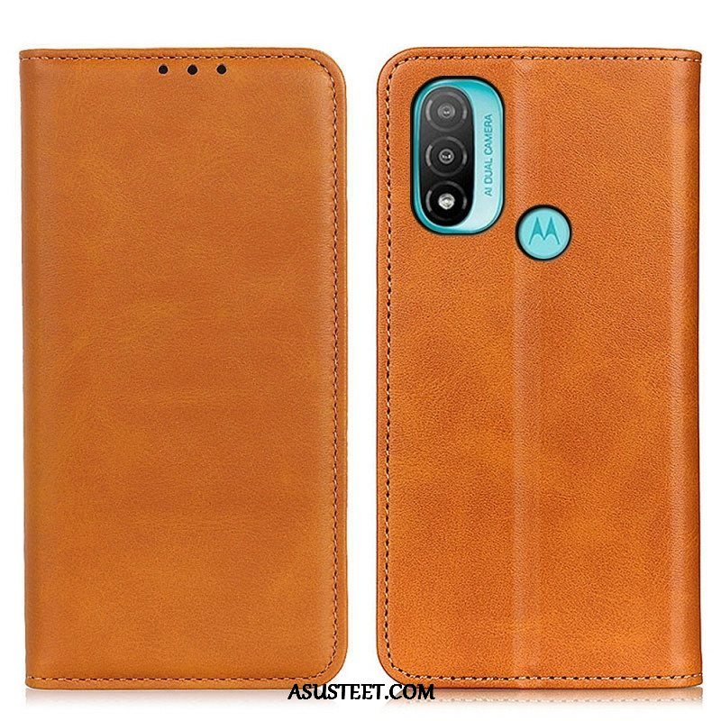 Puhelinkuoret Moto E40 / E30 / E20 Kotelot Flip Elegance Haljattu Nahka