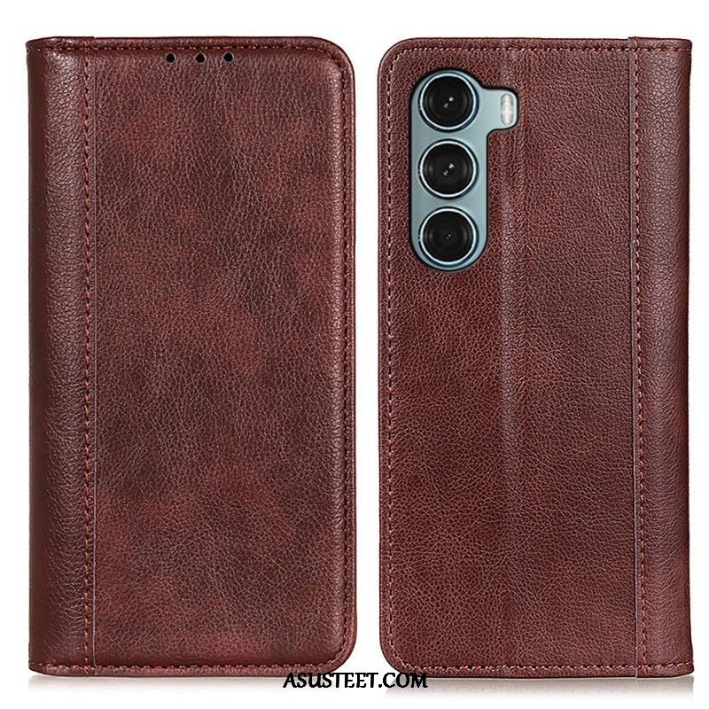 Puhelinkuoret Moto G200 5G Kotelot Flip Litchi Split Leather -versio