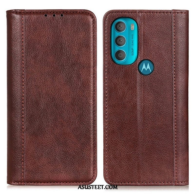 Puhelinkuoret Moto G71 5G Kotelot Flip Elegance Haljattu Litsi Nahka