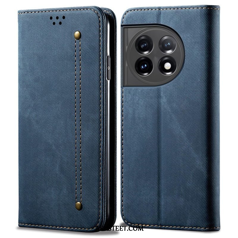 Puhelinkuoret OnePlus 11 5G Kotelot Flip Denim Kangas