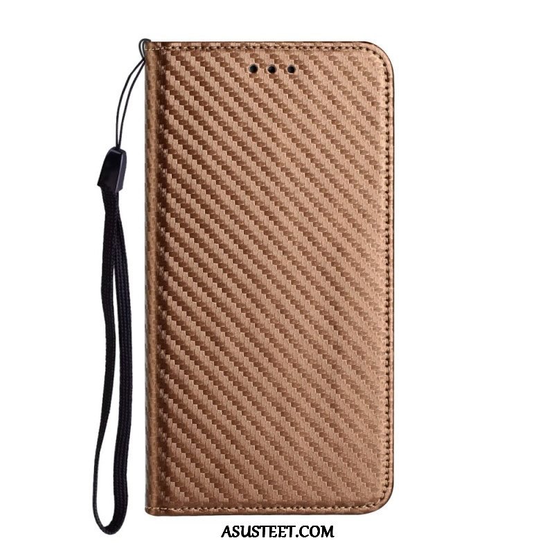 Puhelinkuoret Samsung Galaxy A54 5G Suojaketju Kuori Kotelot Flip Strappy Carbon Fiber Style