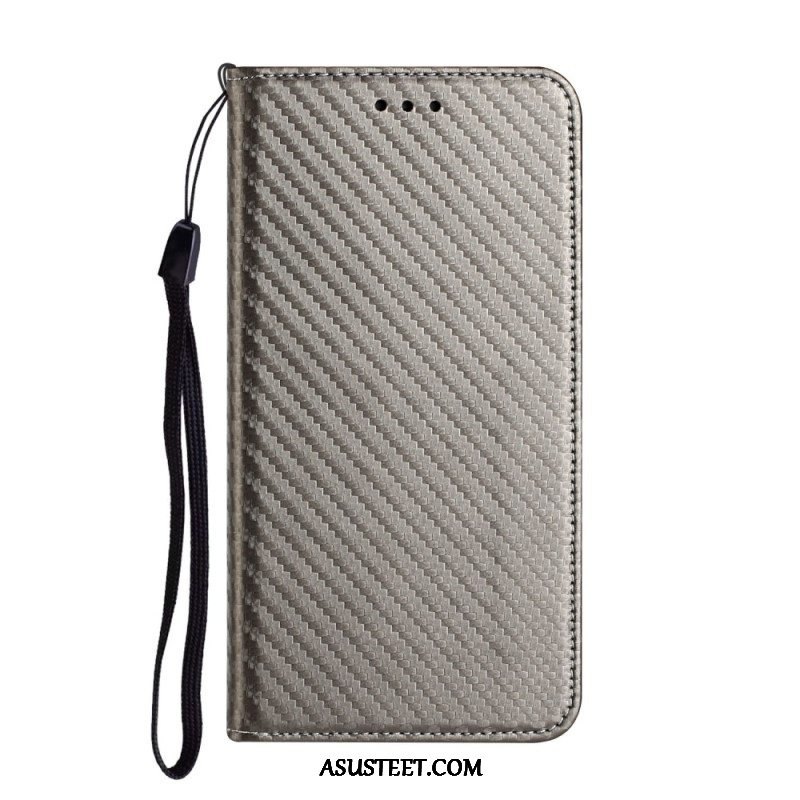 Puhelinkuoret Samsung Galaxy A54 5G Suojaketju Kuori Kotelot Flip Strappy Carbon Fiber Style