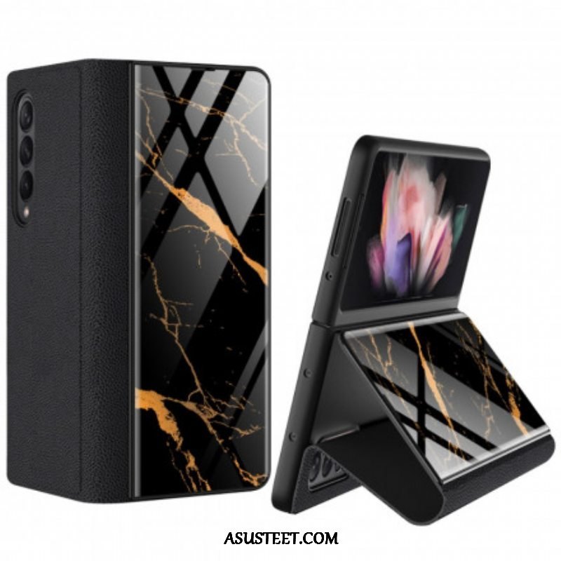 Puhelinkuoret Samsung Galaxy Z Fold 3 5G Kotelot Flip Gkk Marmori Karkaistu Lasi