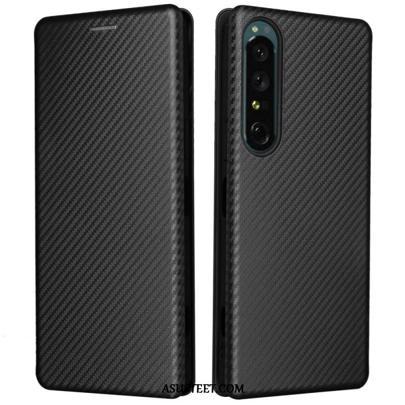 Puhelinkuoret Sony Xperia 1 IV Kotelot Flip Hiilikuiturakenne