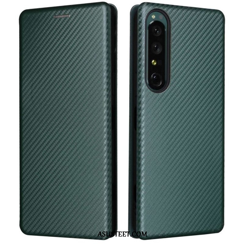 Puhelinkuoret Sony Xperia 1 IV Kotelot Flip Hiilikuiturakenne