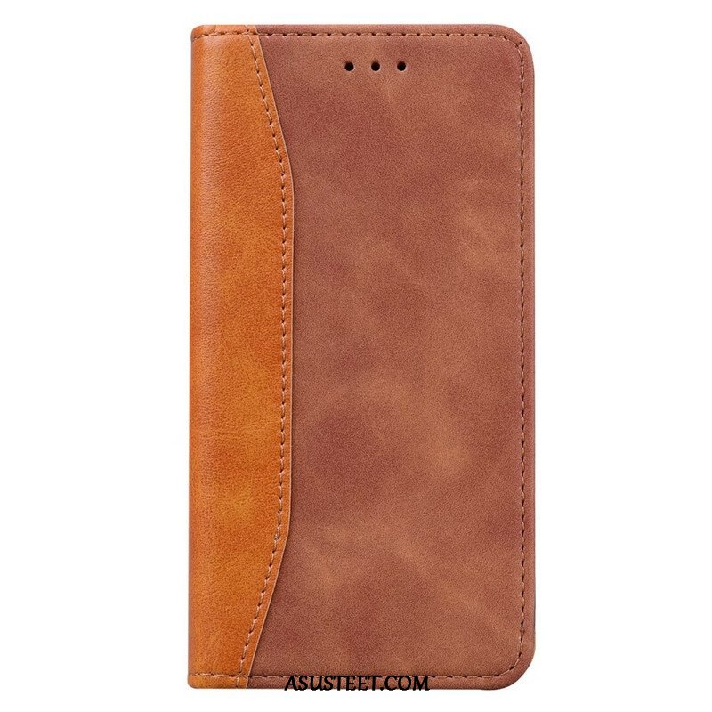 Puhelinkuoret iPhone 13 Pro Kotelot Flip Kaksisävyinen Business Leather -efekti