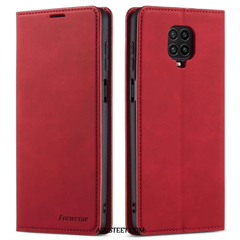 Redmi Note 9 Pro Kuori Kuoret Aito Nahka Nahkakotelo Sininen All Inclusive