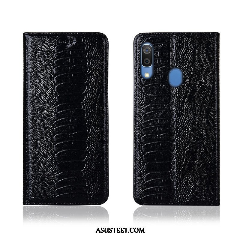 Samsung Galaxy A40 Kuoret Kuori Nahkakotelo Simpukka Pesty Suede Puhelimen